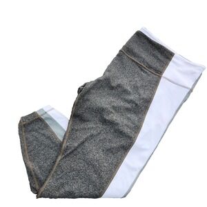 women's ATHLETA colorblock White Gray cropped Leggings workout gym Yoga size 2X‎